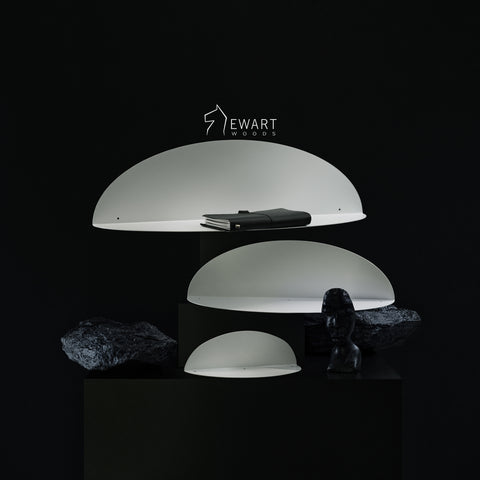 White wall shelf ellipse minimalist oval floating display shelf modern