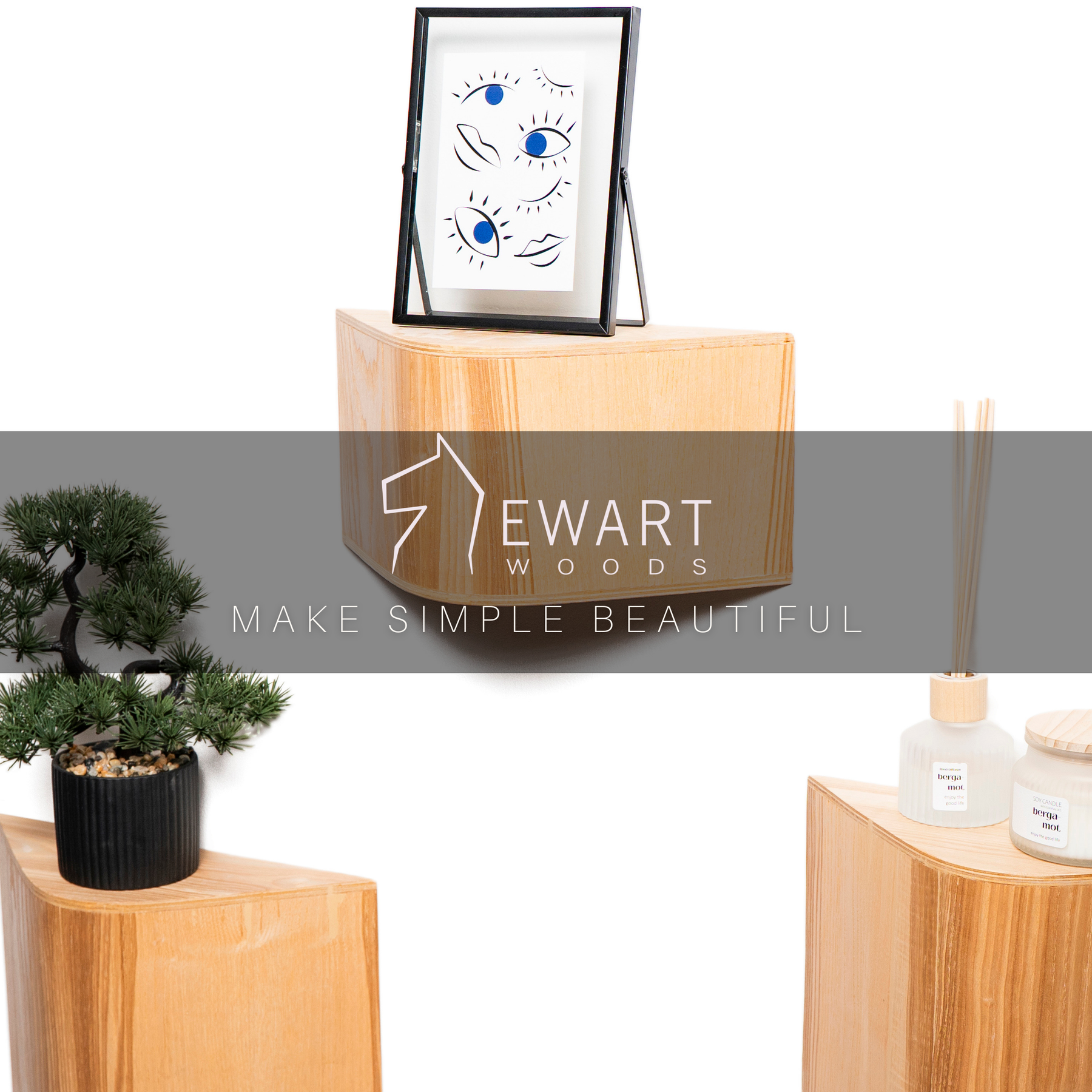 Plant stand indoor wood wall mounted set of 3 versatile