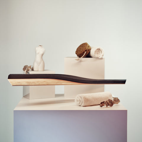 Wall mounted towel holder with shelf wenge