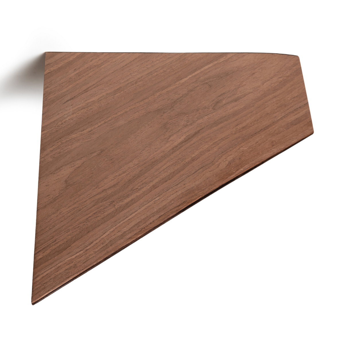 Clear look of wooden wall-mounted corner shelf