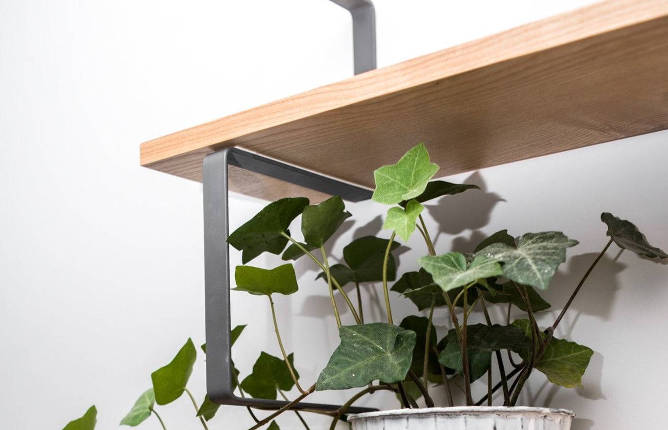 Wooden wall shelf with metal construction - EWART WOODS