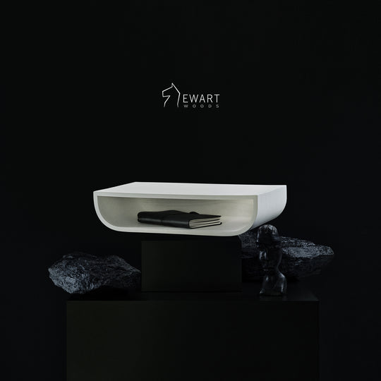Petite table de nuit flottante blanche