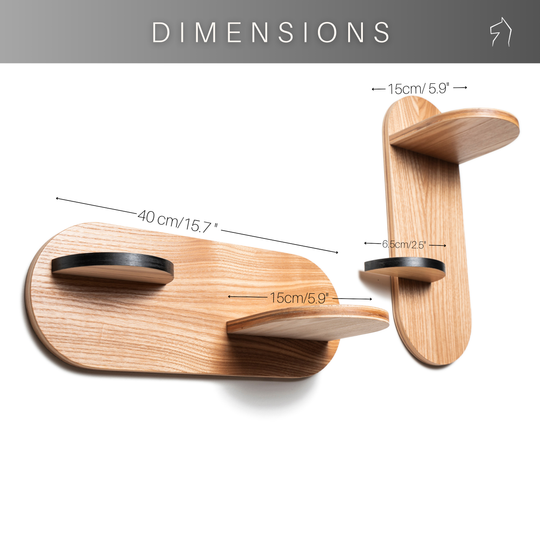 Dimensions for wooden set of 2 circular shelves