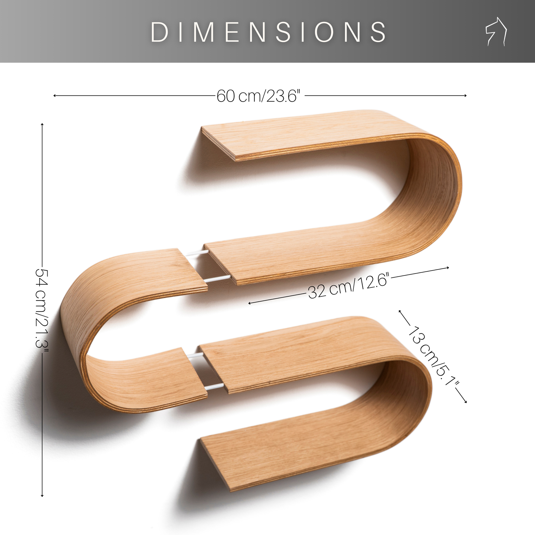 Unique geometric floating wall shelf dimensions
