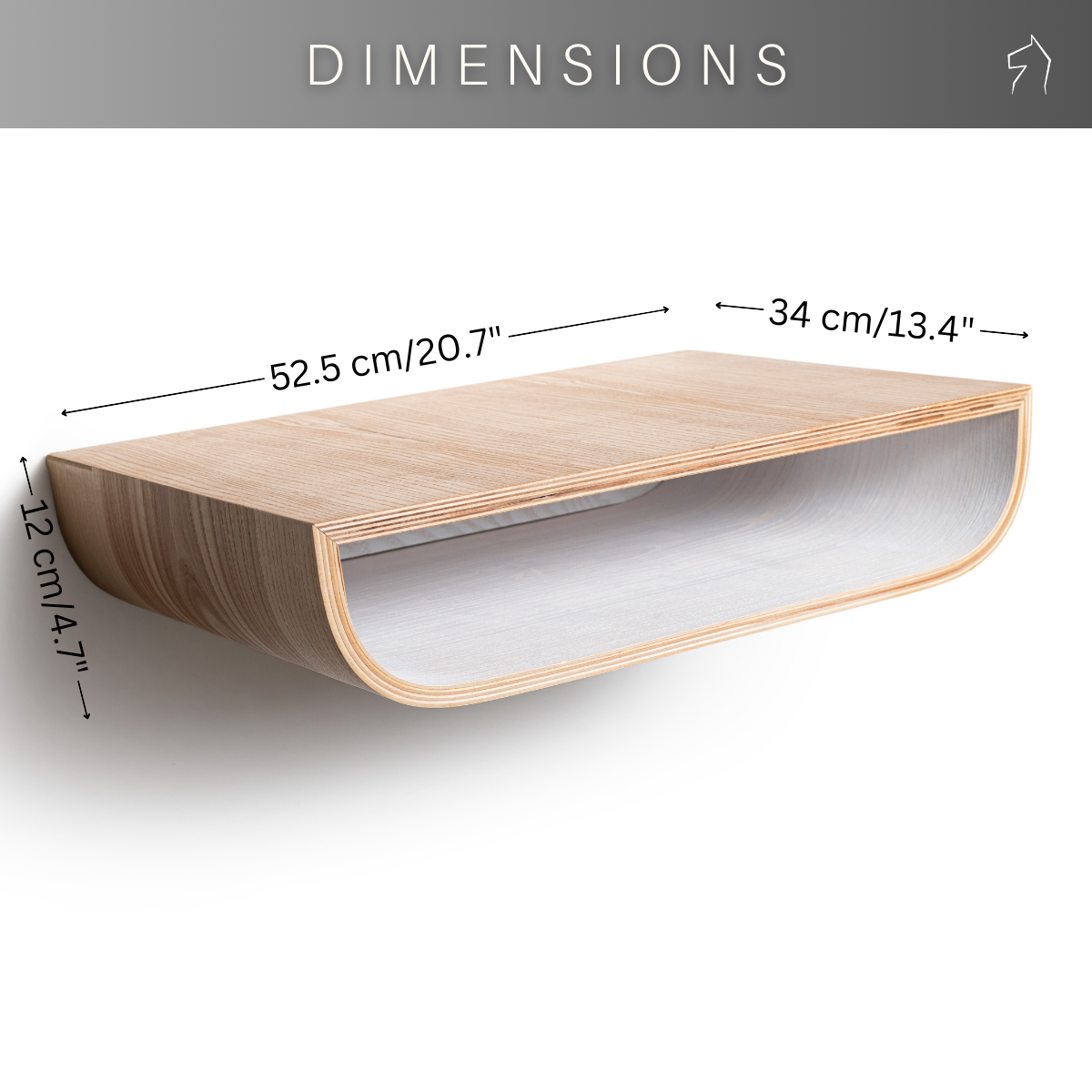Floating nightstand with white interior dimensions