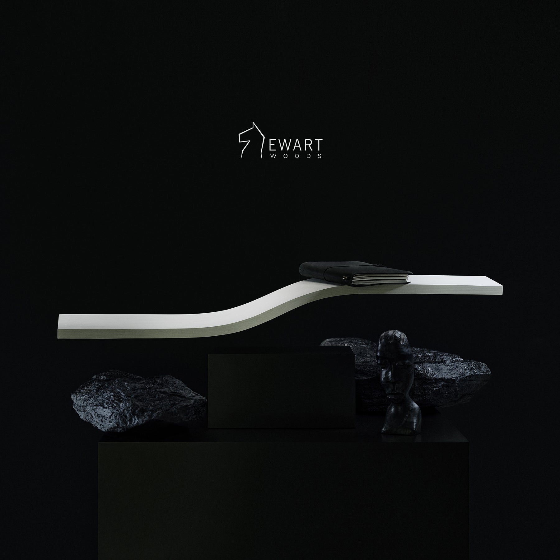 White Classic Floating Wall Hanging Shelf - Simple Wave