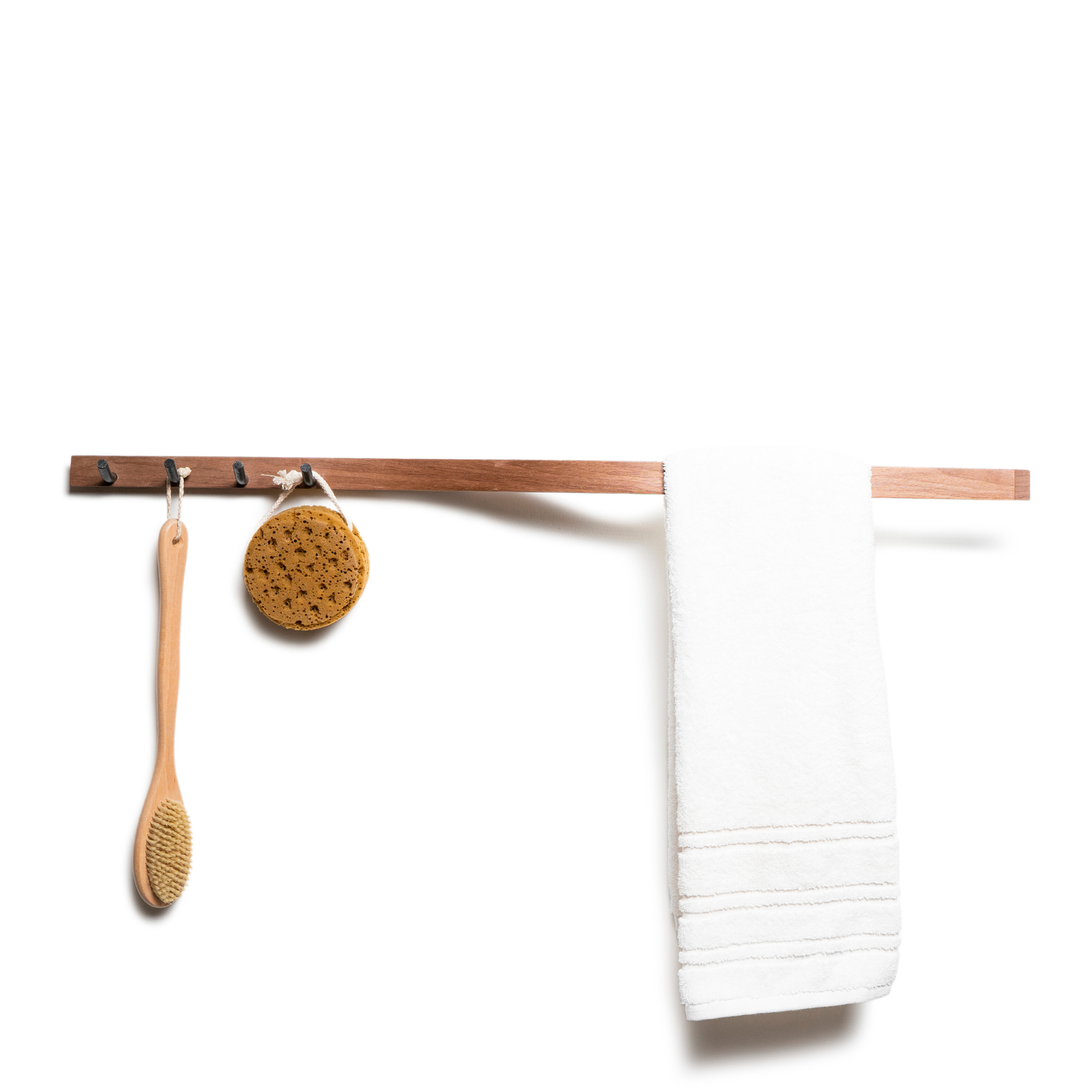 Wooden bathroom towel rack with hooks simple and beautiful design 