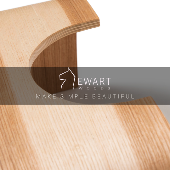 Curved wooden toddler step stool for bathroom