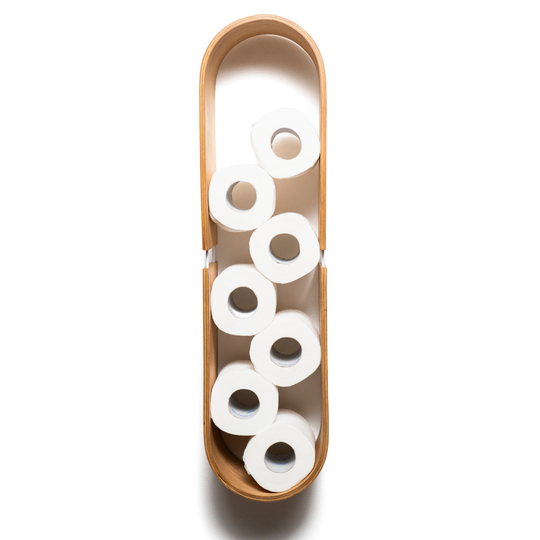 Wooden toilet paper stacker for bathroom rotatable design 