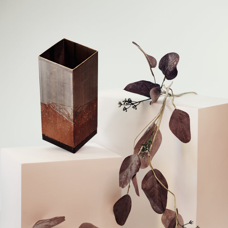Kitchen utensil holder rusted steel industrial tableware organizer countertop