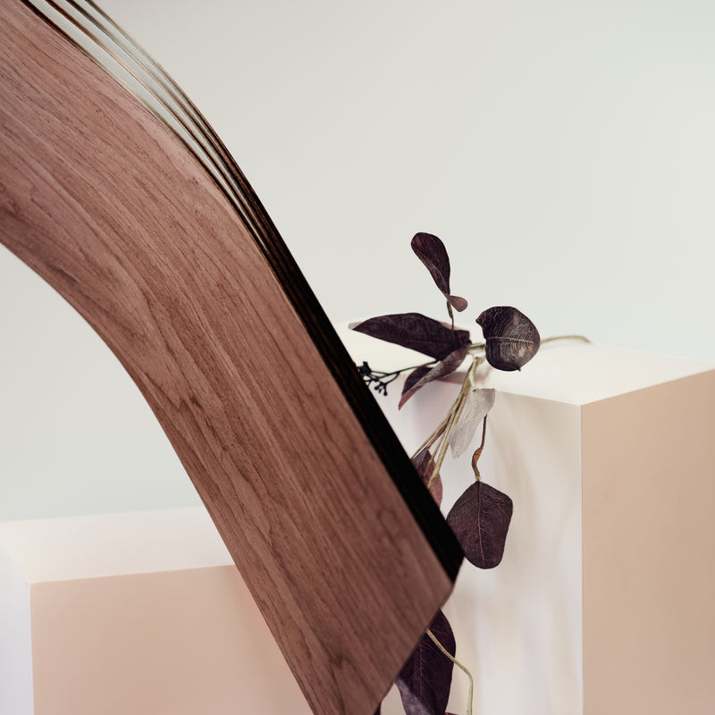 Wooden floating wave wall shelf wall mounted in walnut ash oak 60-116cm