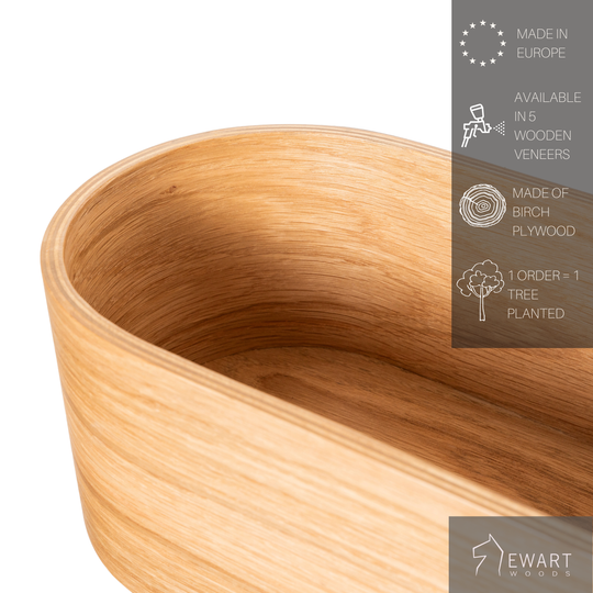 Wooden wall mounted plant holder with manufacturer specifics