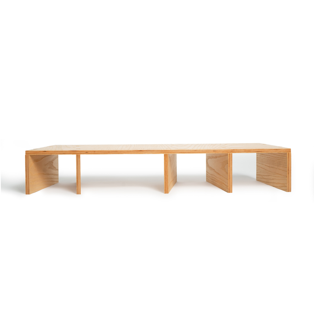 Wooden monitor stand with compartments for desk 