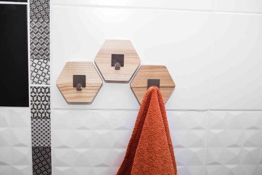 Wood wall hook bathroom towel rack - EWART WOODS