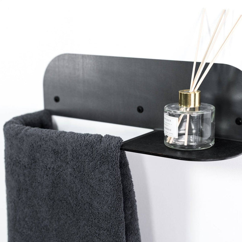 Towel rack bathroom towel holder wall mounted multi-bar towel rail steel wood